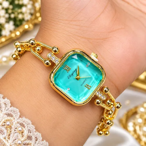 Eliyina Square U-Shape Chain Link Bracelet Watch