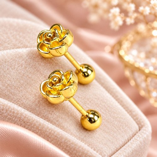 SS Earring Rose Studs medium rose